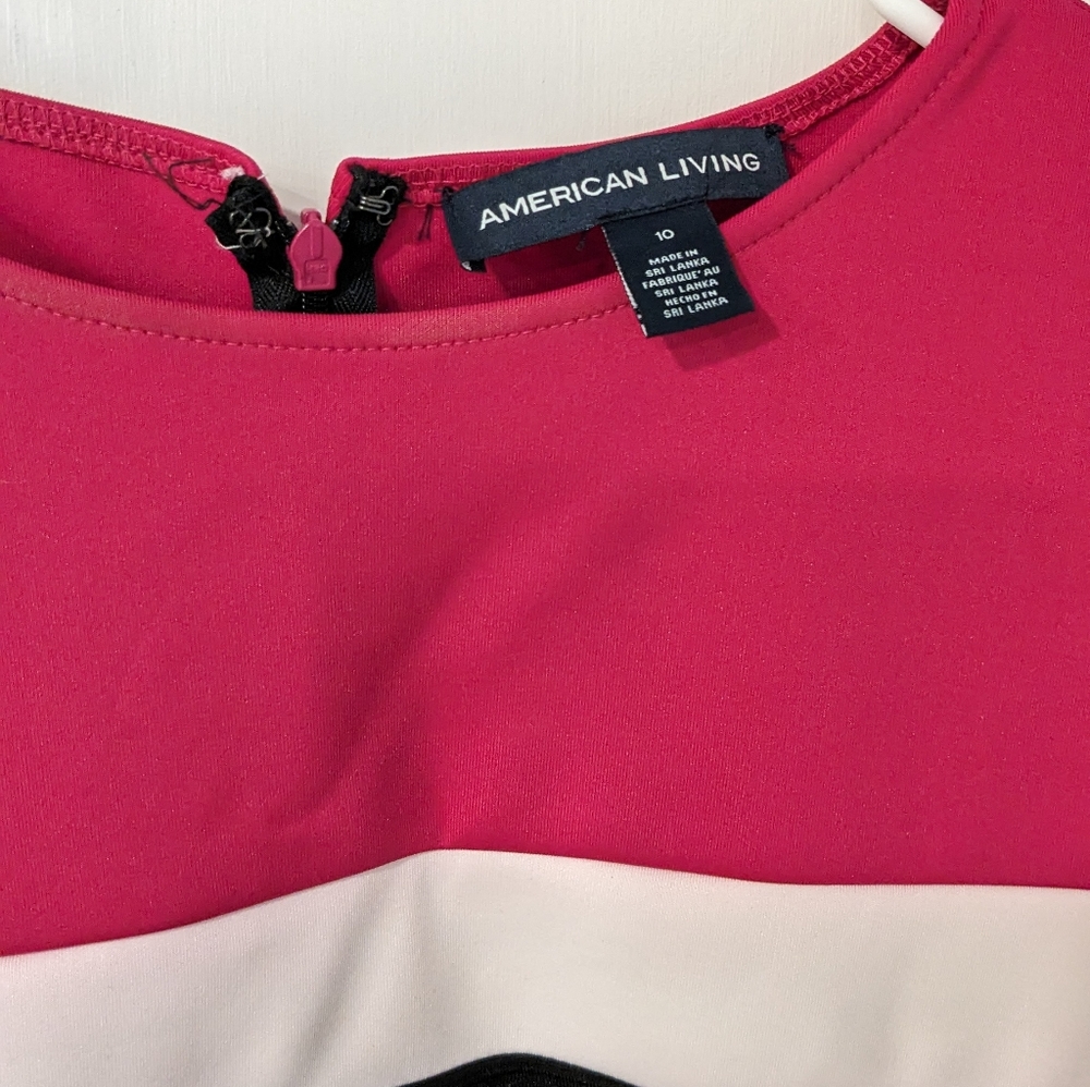 American living pink and black dress size 10